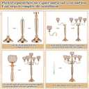 4 Pcs 5 Arm Crystal Candelabra Centerpieces for Table 29.5 Inch Gold