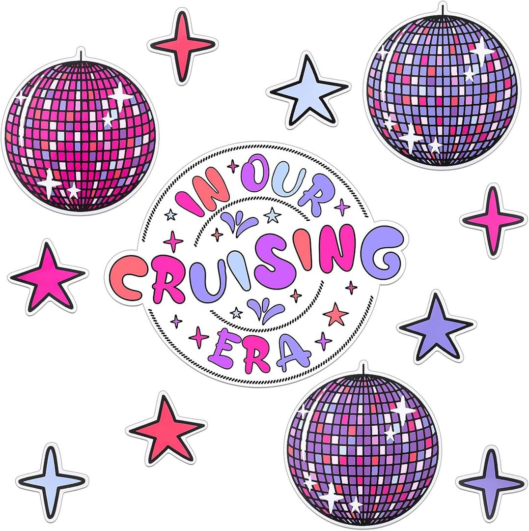 Xuhal 12 Pcs in Our Cruise Era Magnetic, Large Cruise Ship Decorative Magnets Door Decorations Nautical Magnets Funny Carnival Sea Navigation Decorations for Door Car Fridge Refrigerator