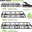 Roof Rack Basket with Net 46" x 36" Cargo Basket 300lbs Capacity