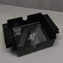 2 Pack Under Desk Hanging Shelf Drawer Organizer, Attachable Plastic Hidden Storage Tray, Easy Adhesive Mount Holder for Standing Tables, Office, Counters, Cabinets, Workstations - Black