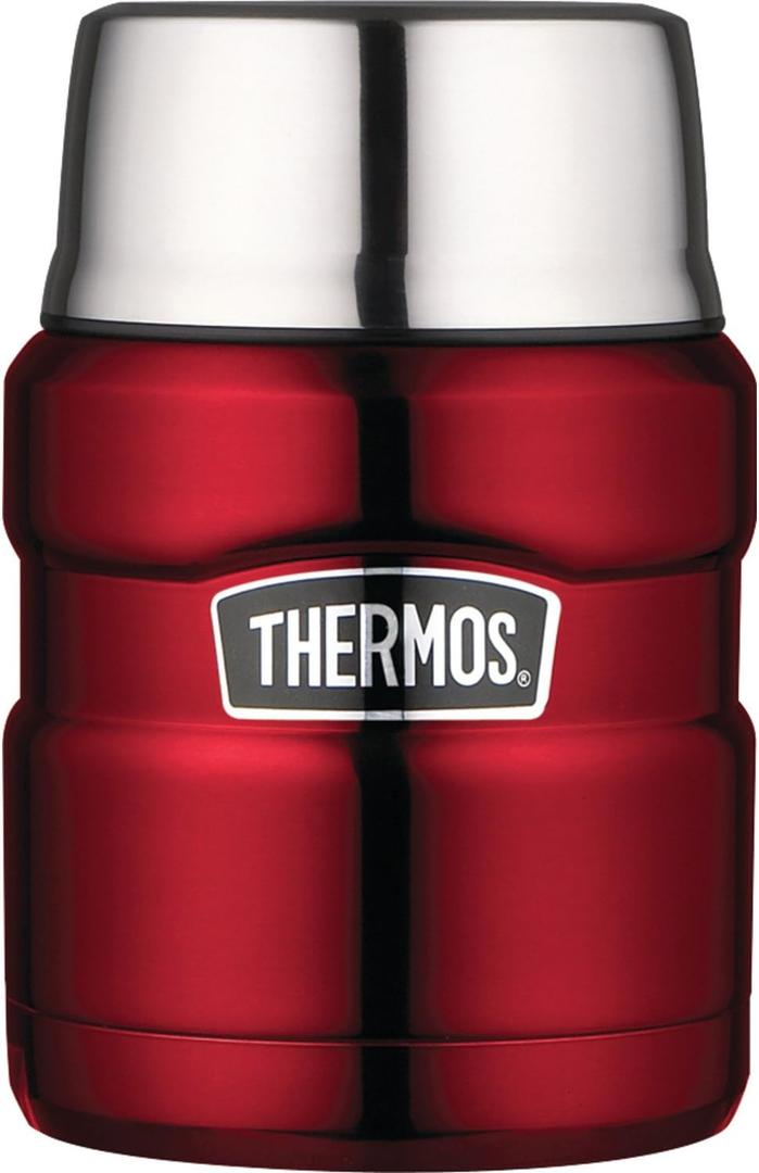 Thermos Stainless King 16 Ounce Food Jar with Folding Spoon, Cranberry