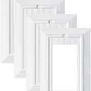 Pure White Classic Beadboard Wall Plates,Light Switch Covers,Electrical Outlet Covers, Switch Plates of Various Combination, Nature Bamboo Fiber Wall plate (1 Gang Decorator 4 Pack)