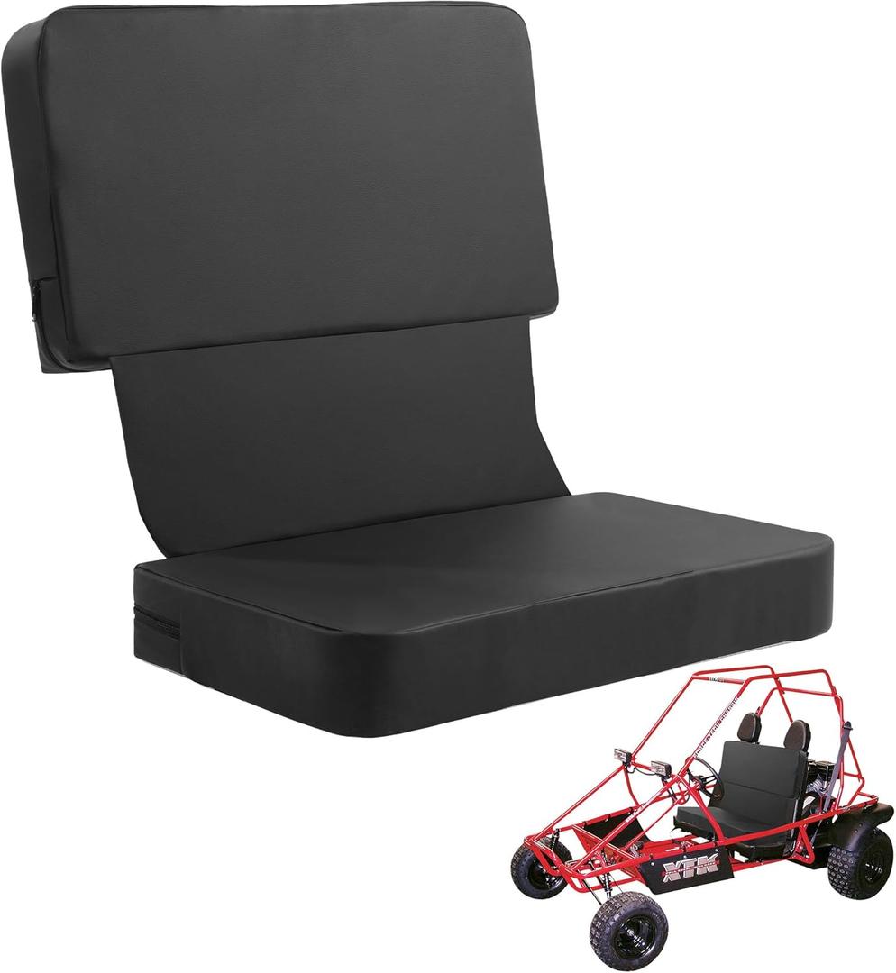 ROYALAY Go Kart Seat for Two Seater, PU Go Cart Seats 2 Person with Elastic Strap, Waterproof Go-Kart Car Double Seat Cushion, Go Kart Parts and Accessories Fit Cars, Truck, SUV, Vans