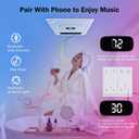 4-in-1 Bathroom Exhaust Fan with 1800W Heater, LED Light with 4 RGB Modes, Bluetooth Speaker & Remote Control, 180 CFM, 1.0 Sone Quiet Ceiling Fan for Heating, Ventilation for Kid Bathroom Home Shower