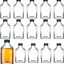 Patelai 16 Pcs 200 ml Small Glass Bottles with Caps Bulk 6.8 oz Mini Clear Flask Liquor Bottles Empty Alcohol Shot Bottling DIY Wedding Gift for Syrup Potion Juice Wellness Vodka Beverages Whiskey Oil