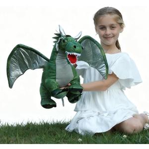 Giant Dragon Plush Toy, 24 Inch Soft Large Drgon Stuffed Animal for Kids Boys Girls, Green Dinosaur Plushies as Christmas Birthday Gift
