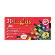 20-Count Clear Christmas Mini Lights, 5 ft Green Wire Strand