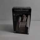 Farberware Textured Grip Stainless Steel Knife Set, 15 Piece, Stainless Steel (Black)