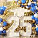 4.5FT Graduation Decorations Class of 2025 - Large Marquee Numbers 25 with Graduation Cap, Mosaic Frame Number Pre-Cut Cardboard Light Up Kit for Kindergarten Preschool High School College Prom Party