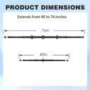 6' Telescopic Gate Brace,Extends from 40 to 76 Inches Adjustable Steel Anti Sag Gate Kit for Outdoor Yard Wooden Fence Gates