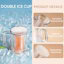 Double Walled Beer Ice Cup,Acrylic Classic Clear Beer Mug with Handles,Freezer Mugs Chiller Frosty Cup for Beer Cocktail Water Drinks Coffee and More