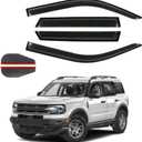 4 PCS Rain Guards Fit for 2021-2024 Ford Bronco Sport, Tape-On Side Window Visor, Outside Mount Window Deflector, Smoke Tinted Vent Visors, 2021 2022 2023 2024