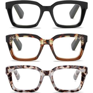 Readers for Women Oprah Style Square Reading Glasses +2.00 with Spring Hinge Blue Light Blocking for Men Ladies
500+ bought in past month
