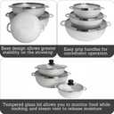 IMUSA Colombian 3 Piece Caldero Set with Glass Lids, Cast Aluminum Dutch Oven Pots, 1.5Qt 3.5Qt and 7Qt Traditional Hispanic Cookware for Rice, Beans, Soups, Stews, and Braised Meals