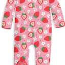 UNIFACO Baby Girls Boys Footed Pajamas One-Piece Sleeper Snug Fit Sleep and Play Zip Front Footie Romper 0-12 Month (6-9 Months)