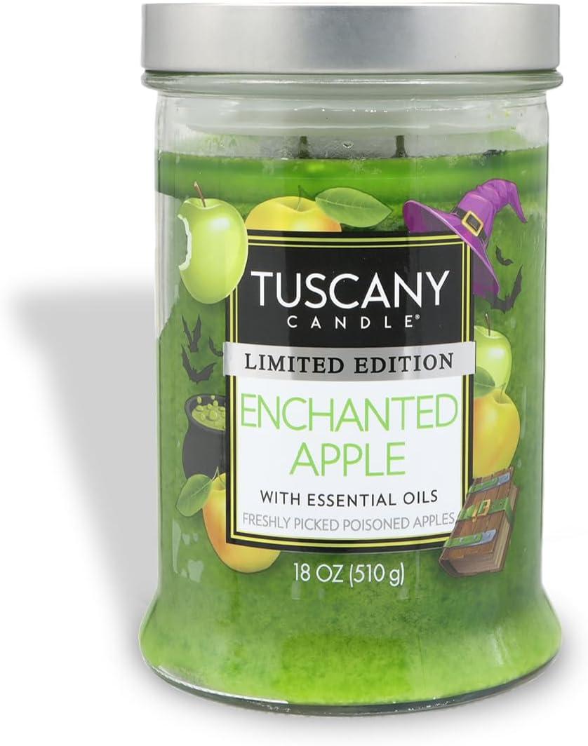 Tuscany Candle Enchanted Apples: Caramel & Poisoned Apple Scented Halloween Candle, 18 oz