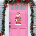 TOARTi Merry Christmas Santa Front Door Sign Hanging(9.8x21.3 inches), Rustic Vintage Christmas Santa HO HO HO Wooden Wall Plaque, Farmhouse Happy Holiday Sign for Christmas Winter Housewarming Gift