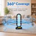 Feefir UV Light Sanitizer,4-Speed Timing and Remote Control UVC Home Disinfection Device,Portable Ultraviolet Light Sanitizer Effectively Mold Remover and Dust Mites,UV Lamp for Whole Room,Black