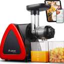 Cold Press Juicer, Aobosi Juicer Machine,Slow Masticating Juicers Machines with Reverse Function, Quiet Motor, High Juice Yield with Juice Jug & Brush for Cleaning (Red)