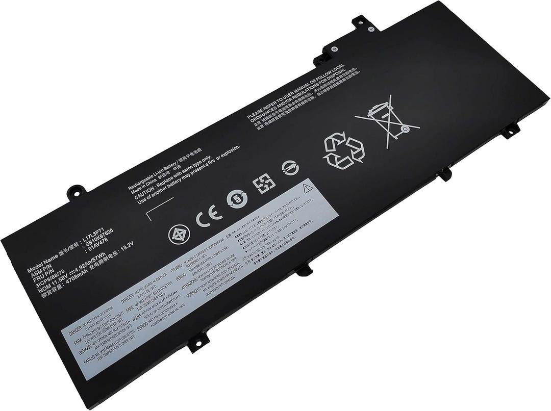 Fully. Fully L17L3P71 Laptop Battery Replacement for Lenovo ThinkPad T480S Series Notebook 01AV478 SB10K97620 L17M3P71 01AV479 SB10K97621 L17M3P72 01AV480 SB10K9762211.58V 57Wh4920mAh