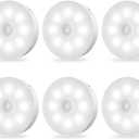 Under Cabinet Light Motion Sensor - Rechargable Closet Puck Lights, Stick on Lighting Magnet, Under Counter Lights Kitchen, LED Montion Sensor Light, Locker Nightlights 6-Pack