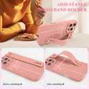 jueaes Cute Bow Case for iPhone 16 Pro with Finger Hand Wrist Strap