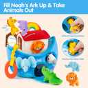 Baby Toys 6-12 Months - Noah's Ark Toy with Stuffed Animals, Baptism Gifts for Boys Girls, Montessori Toys for 6 Month Old Babies Sensory Tissue Box Toy for 1 Year Old