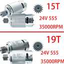 2PCS 24 Volt RS555 35000RPM High-Speed 7R Motor (15T) for Fisher Price Power Wheels Kids Ride On Car Upgrade,Pair of 12V&18V&20V&24V RS555 15T Motor for Kid's Kid's Ride On Vehicals DIY