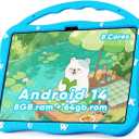 Kids Tablet, 10.1 inch Tablet for Kids 3-10, Educational Learning Toddler Tablet Android 14, 84+4 GB RAM+64GB ROM Storage, 5G WiFi, Baby Girl boy Present (Blue)