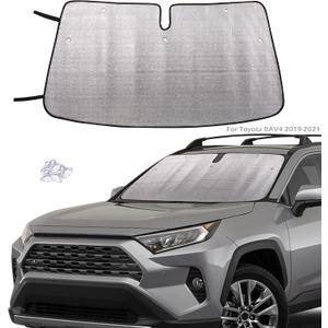 Windshield Sun Shade Custom Fit 2019 2020 2021 2022 2023 to-yo-ta RAV4 Blocks UV Rays Sun Visor Protector Car Sun Shade Front Sun Shade Keep Car Cool RAV4 Sun Shade, 55.9" x28.3"