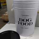 Harry Barker Bon Chien Dog Food Storage Canister Large 11 gallon, Airtight Stainless Steel Pet Food Container, Stylish Kitchen Counter Dog Kibble Storage with Easy-Open Lid - White