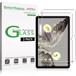 amFilm Designed for Google Pixel Tablet 11-inch Tempered Glass Screen Protector [Zero Bubbles][9H Hardness][ Anti-Scratch][ Anti-fingerprint][99.99% HD Clear]