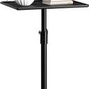 RCHYFEED Metal End Table, Height Adjustable Side Tables Living Room, Small Side Table for Small Spaces with Matte Black Tray, Square Drink Coffee Tables Sofa Table for Bedroom, Sofa Tray Table Indoor