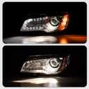 For 2011-2023 Chrysler 300/300C Headlight Assembly Halogen Chrome w/Amber Headlamp Replacement Pair set For 11-23 Chrysler 300/300C