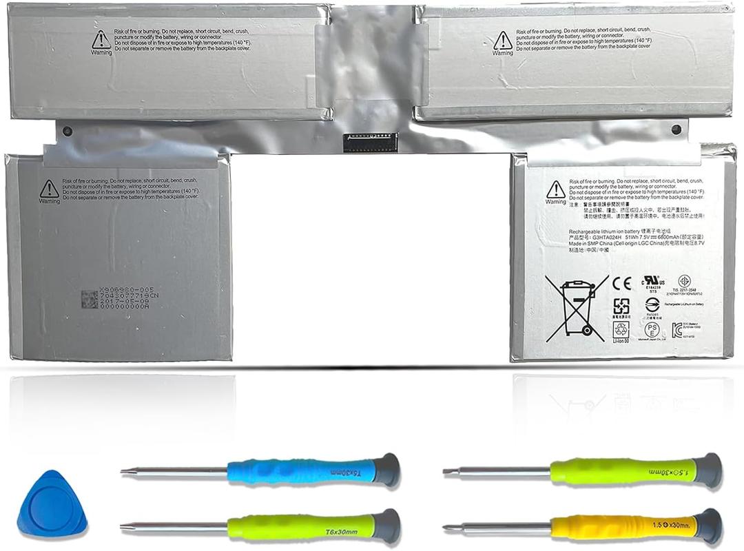 ASODI 51Wh G3HTA024H G3HTA021H G3HTA048H Laptop Battery Compatible with Microsoft Surface Book Gen1 1703 1704 1705, Gen2 13.5" Series 7.5V 6800mAh