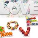 4PCS Larger Charcuterie Letter 12”Love fillable Tray, Letter Trays for Food, Wood Letter Tray Chocolate Candy Tray for Weeding Party Favors (Love- White)