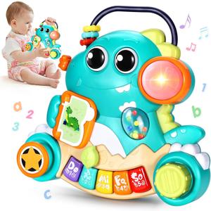 WITALENT Baby Toys 6-12 Months Dinosaur Piano Music Light Up Toys for 1 Year Old Boys Girls Infant Toys for 7 8 9 10 12 18 Months Interactive Piano Keyboard Toys Baby Christmas 1st Birthday Gifts