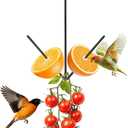 Oriole Feeder for Outdoors, Hanging Orange Bird Feeder with Hook, Black Metal Fruit Holder for Garden Patio Outside