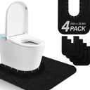 4 Pack Toilet Mats,Upgrade Toilet Floor Protector from Urine,Toilet Rugs U Shaped Washable,Toilet Mats for Bathroom,Around Toilet Floor Protector,Potty Training Mats for Bathroom