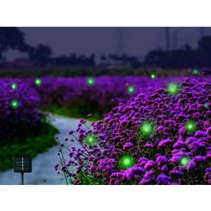 Solar Powered Firefly Lights, 9 LED Automated Pulsating String Chasing Firefly Lights Lantern Solar Outdoor Waterproof (2 Pack)