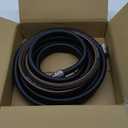 Giraffe Tools Leader Hose 12ft x 5/8", Custom Length, Heavy Duty, No Kink, Flexible, Rubber Garden Hose, Leakproof Water Hose with Male to Female Fittings, 600 Burst PSI (12FT Male to Female)