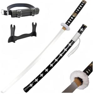 Zoro Sword,Bamboo Roronoa Zoro Cosplay Sword/enma,Original Textures for Anime,Suitable for Cosplay, Decoration, Collection. (Trafalgar Law-White)