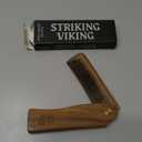 Striking Viking Folding Wooden Comb for Men - Sandalwood Switchblade Beard Comb for Grooming and Styling - Use Dry or With Oils & Balms