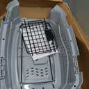 Amazon Basics 2-Door Top-Load Hard-Sided Pet Travel Carrier for Cats and Small Dogs, 19" L x 12.6" W x 10" H, Gray & Blue