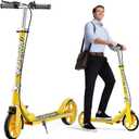 Scooters for Kids 8-12, Teens & Adults - Lightweight, Foldable, 8-Inch Big Wheels, Hand Brake & Bell, 4 Adjustable Height Levels, 240 lbs Max Load, Perfect for School, Campus and Park Rides