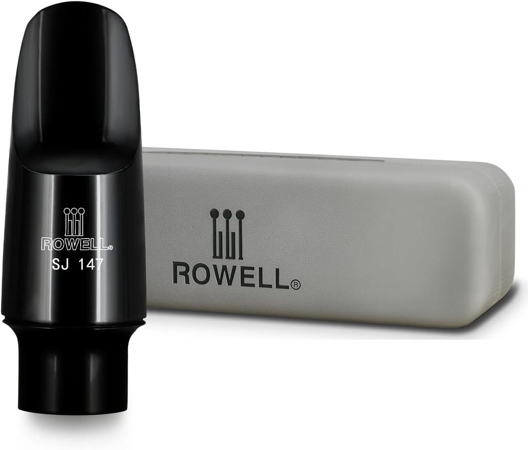 ROWELL Jazz Soprano Saxophone Mouthpiece Professional Sax Mouthpiece Warm Bright Tone for Students & Pros,Ideal for Modern Jazz, Pop, Funk Music (1.47, Black)