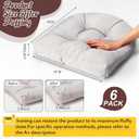 Thyle Outdoor Chair Cushions Set of 6 Waterproof Sun Protection Square Tufted Overstuffed Patio Furniture Seat Cushion for Patio Furniture Dining Indoor 19" x 19"(Light Gray), 19 inches x 19 inches x 3.94 inches