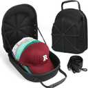 Hard baseball hat case, Hat Carrier Travel Case with Adjustable Shoulder Strap, Hat cap case for 6 Baseball Caps - Perfect for Traveling (Black)