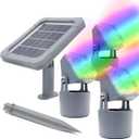 Solar Pond Lights,Colorchanging RGB Multicolor KOI Pool Fountain Lights IP68 3-in-1 Waterproof Underwater Submersible Amphibious Spotlight Outdoor Landscape Lamp Auto ON/OFF for Garden Pond Pool