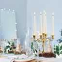 flamecan Ivory Taper Candles, Set of 40 Unscented and Smokeless 10 Inch Taper Candles Long Burning, Paraffin Wax with Cotton Wicks for Burning Approxinately 7-8 Hours Time